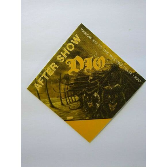 Dio Backstage Pass Original Throw 'em to the Wolves Tour 1990 Heavy Metal Yellow - Picture 3 of 3